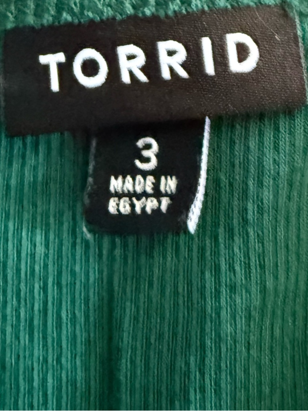 torrid Emerald Green Ribbed Top - Picture 3 of 3